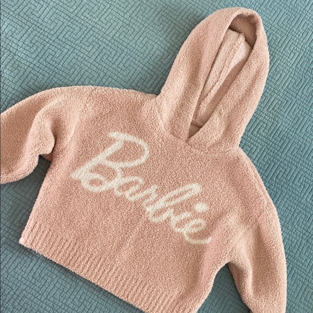 Barbie Barefoot Dreams Fleece Hoodie Dusty Rose